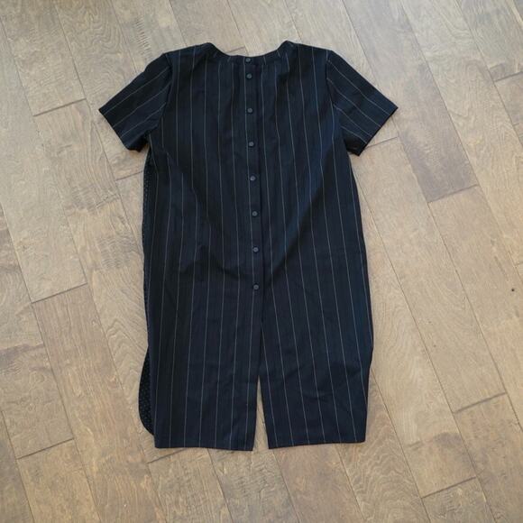 Ruti Top Womens Small Black Striped Vented High‎ Low SS Back Snap Button - Picture 9 of 14